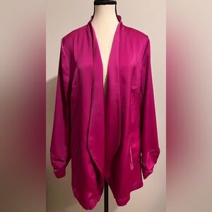 Chic Magenta Open-Front Blazer
